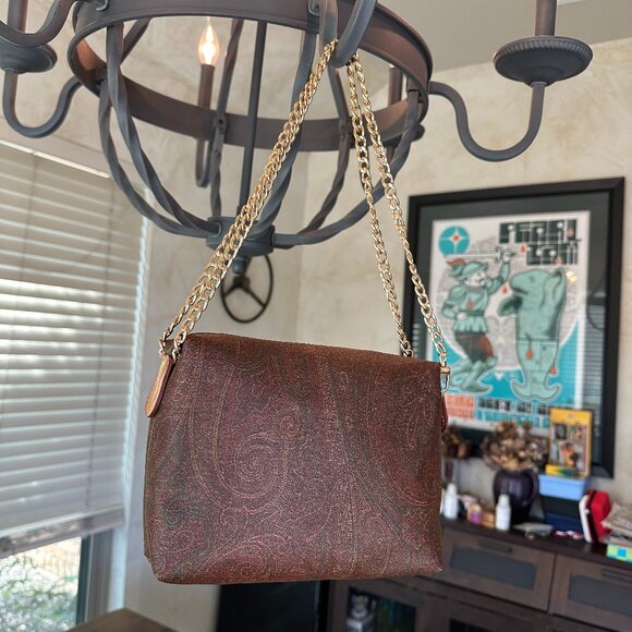 Etro Milano Handbags - Etro Milano Paisley Cosmetic Pouch Clutch, Vintage, Coated Canvas, EUC